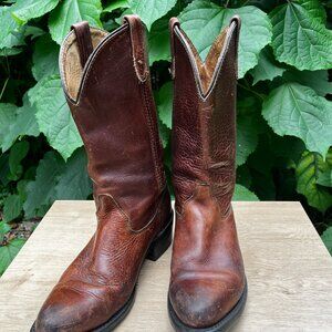 Mens 8.5/Womens 10 Double-H Leather Cowboy Work Boots
